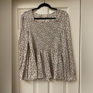 Floral Ribbed Blouse